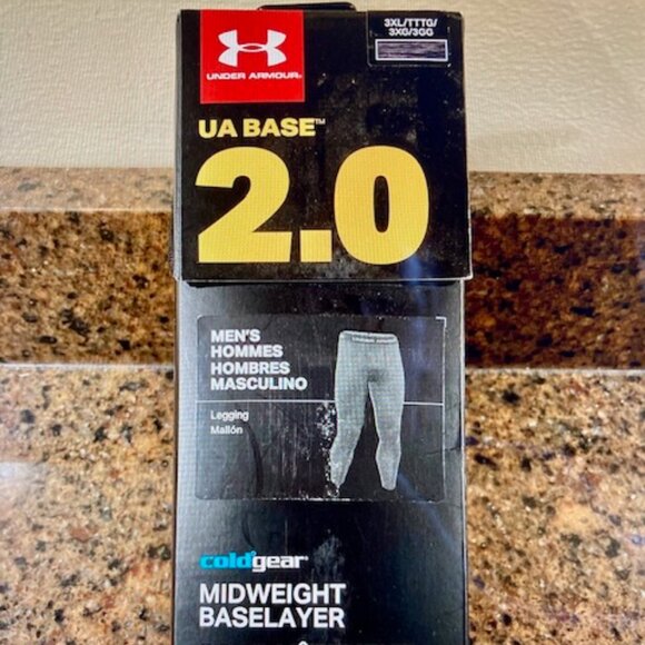 NEW! Under Armour UA Base 2.0 Midweight Cold Gear Baselayer Pants 3XL (gray) - Picture 1 of 9